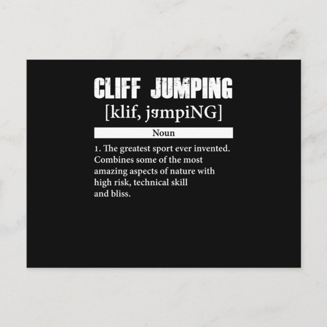 Carte Postale Cliff Jumping Definition Cliff Diving Gift (Devant)
