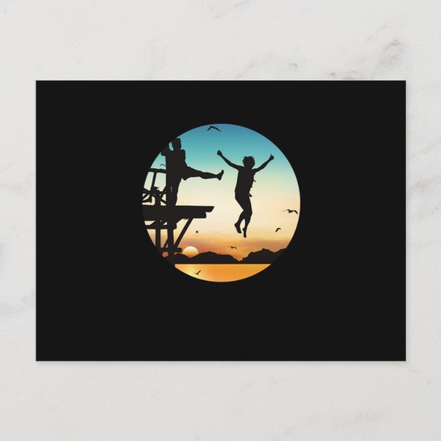 Carte Postale Cliff Jumping Sunset Cliff Jump Cliff Divin Cadeau (Devant)