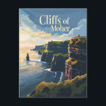 Carte Postale Cliffs of Moher<br><div class="desc">Immergez-vous dans l'allure époustouflante des falaises de Moher avec notre voyage et notre illustration. Cette pièce captivante reflète la grandeur sauvage et la beauté intemporelle des falaises emblématiques de l'Irlande. Tenez-vous à la limite du monde, où les paysages émeraude rencontrent l'immense Atlantique, et laissez les falaises balayées par le vent...</div>
