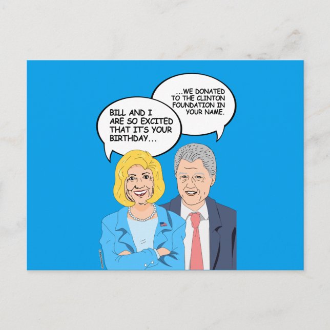 Carte Postale Clinton Birthday Card - Nous avons fait un don à C (Devant)