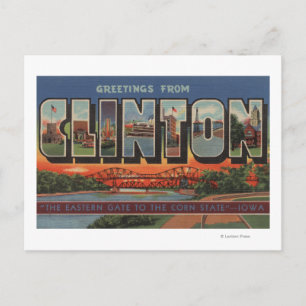 Carte Postale Clinton, IowaGrandes lettres ScènesClinton, IA