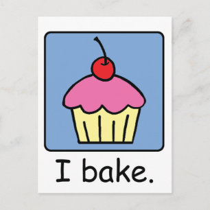 Carte Postale Clip de dessin animé Cupcake Dessert Pink Froid