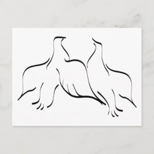 Carte Postale Clipart de couple de colombe