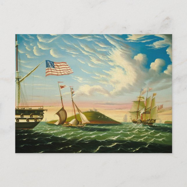 Carte Postale Clipper Ships Boston Harbour 1800 (Devant)