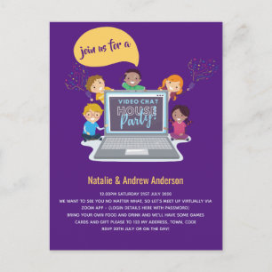 Carte Postale Clips vidéo de chat en ligne pour l'anniversaire d