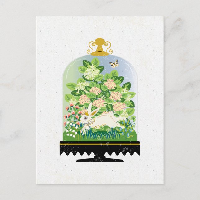 Carte Postale Cloche 2 de lapin botanique Bunny (Devant)