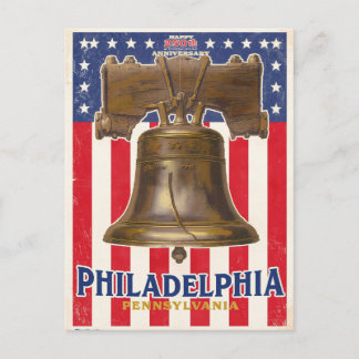 Carte Postale Cloche de la Liberté de Philadelphie Vintage