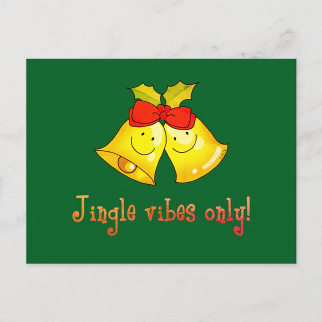 Carte Postale Cloches De Vacances Mignées - Vibes De Jingle Seul (Devant)