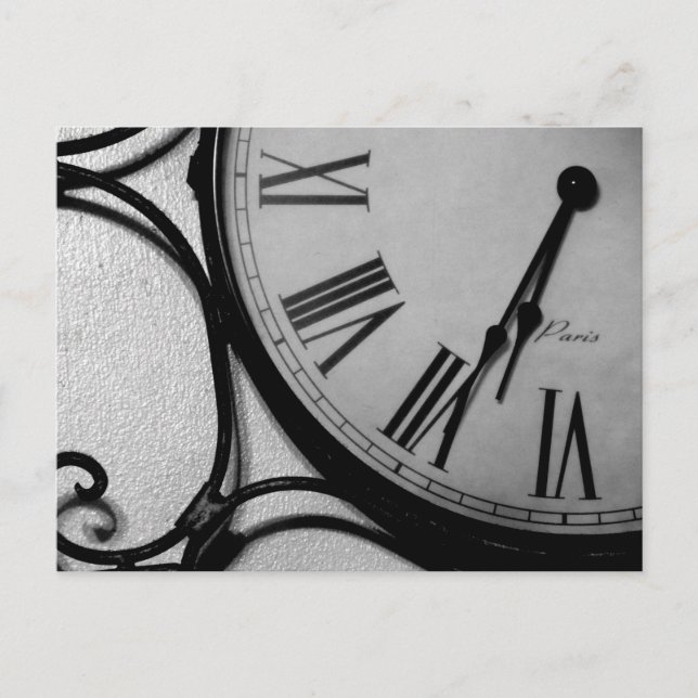Carte Postale CLOCK IN Black and White (Devant)