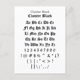 Carte Postale Cloister Black