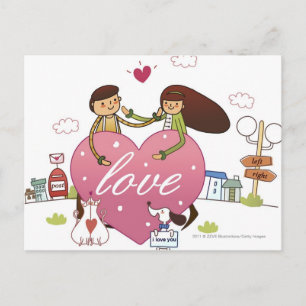 Carte Postale Close-up of a couple holding a heart shape