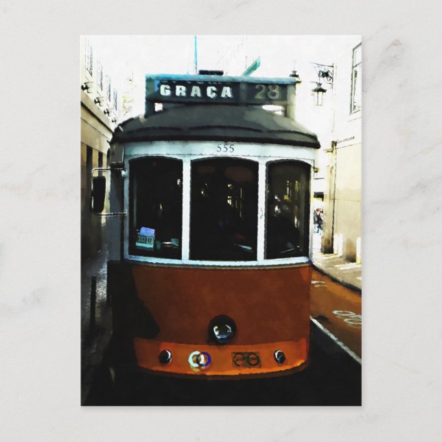 Carte Postale Closeup du tramway de Lisbonne (Devant)
