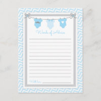 Clothesline Baby shower Mots de conseil bleu-gris