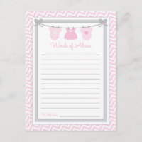 Clothesline Baby shower Mots de conseil rose-gris