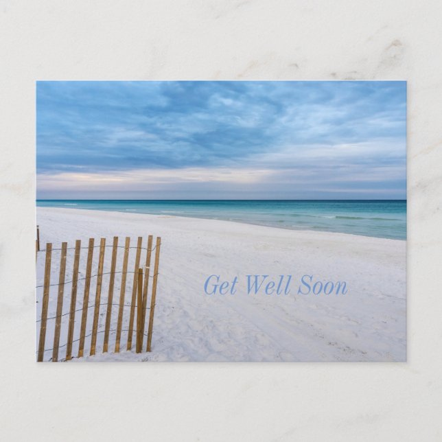 Carte Postale Clôture de plage matin Destin Floride Bon rétablis (Devant)