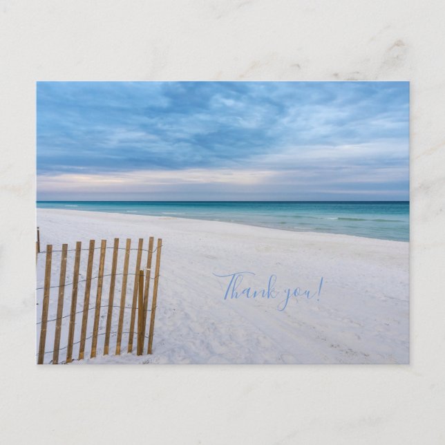 Carte Postale Clôture de plage matin Destin Floride Merci (Devant)