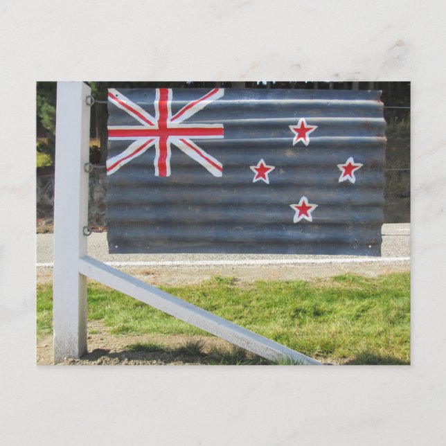 Carte Postale clôture du drapeau de la Nouvelle-Zélande (Devant)