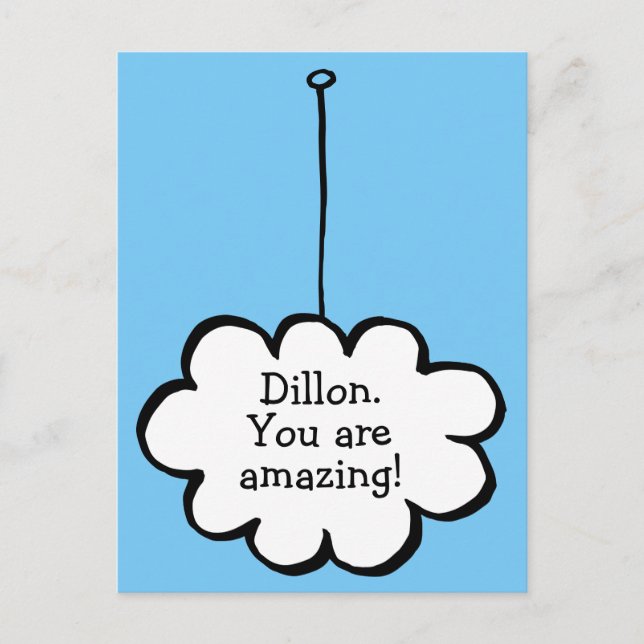 Carte Postale Cloud de message personnalisé sur une chaîne (Devant)