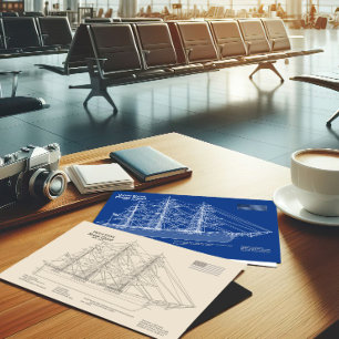 Carte Postale Cloud de vol de navire Clipper - Plan ABD