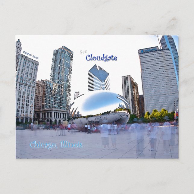 Carte Postale Cloudgate - Chicago, Illinois (Devant)