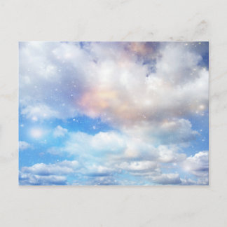 Carte Postale Clouds ailes d'or et d'argent