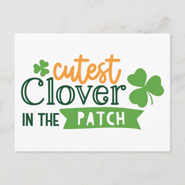 Carte Postale Clover de coupe dans la fermeture de patch St. Pat (Devant)