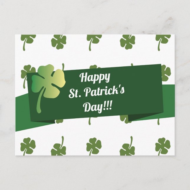 Carte Postale Clover de la Saint Patrick (Devant)