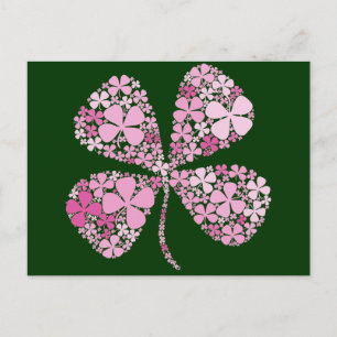 Carte Postale Clover rose infiniment chanceux