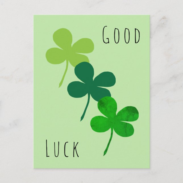 Carte Postale Clover Shamrock vert de bonne chance (Devant)