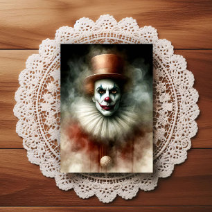 Carte Postale Clown à l'aquarelle regardant dans votre âme