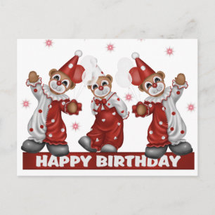 Carte postale Clown Anniversaire