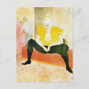 Carte Postale Clown assis par Toulouse-Lautrec