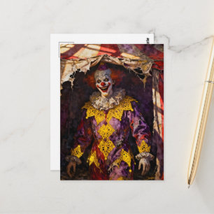 Carte Postale Clown au cirque abandonné