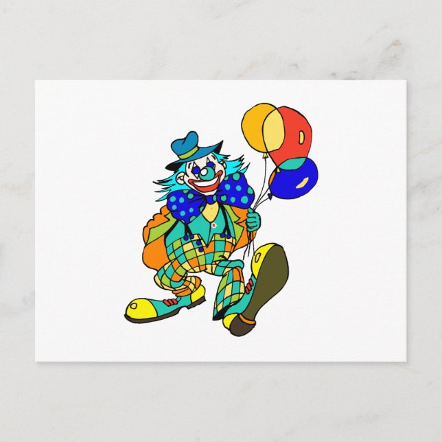 Carte Postale Clown avec ballons (Devant)