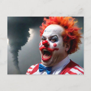 Carte Postale Clown bizarre et tornade