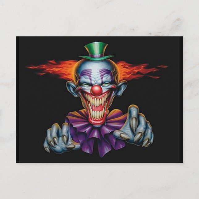 Carte Postale Clown diabolique (Devant)