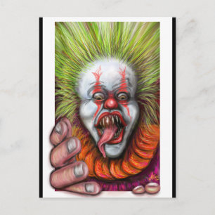 Carte Postale clown effrayant