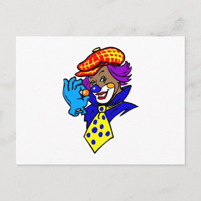 Carte Postale Clown en bois avec marbre (Devant)