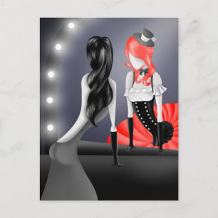 Carte postale Clown Reflet Cheveux Rouges