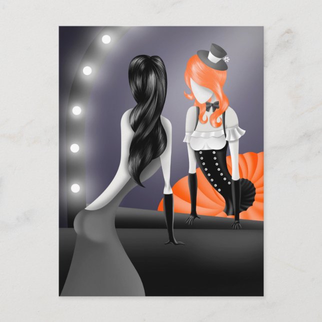 Carte postale Clown Reflet Cheveux roux (Devant)