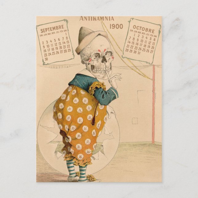 Carte Postale Clown Skeletal (Devant)