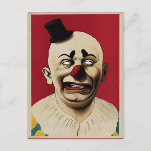 Carte Postale Clown Vintage déplaisant