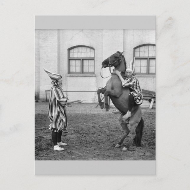 Carte Postale Clowning Around on a Horse, 1915 (Devant)
