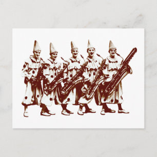 Carte Postale Clowns de jazz 1920, brun
