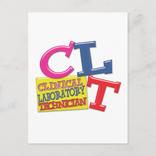 CARTE POSTALE CLT LETTRES BLANCHES TECHNIQUE DE LABORATOIRE CLIN (Devant)