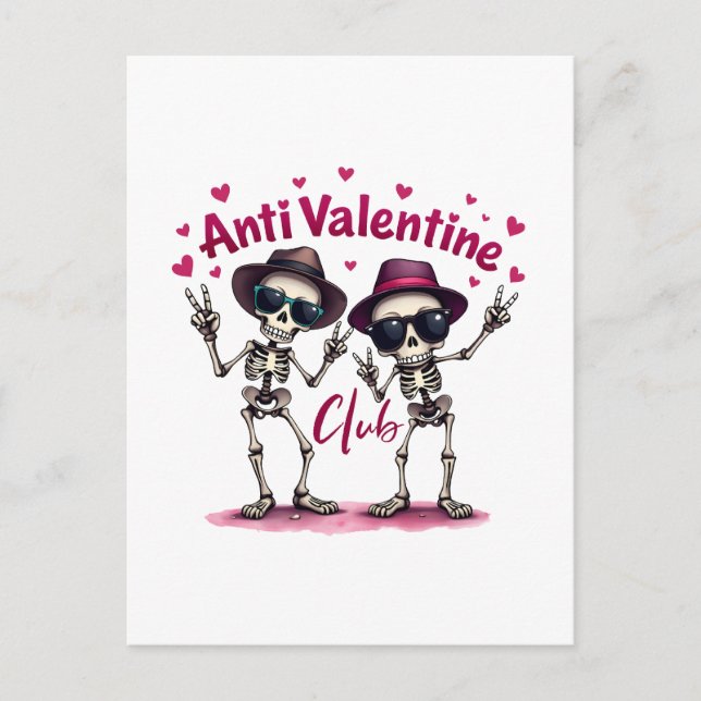 Carte Postale Club Anti Saint-Valentin (Devant)