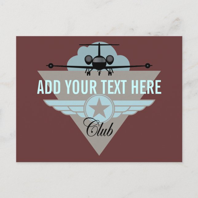 Carte Postale Club d'avion à réaction (Devant)