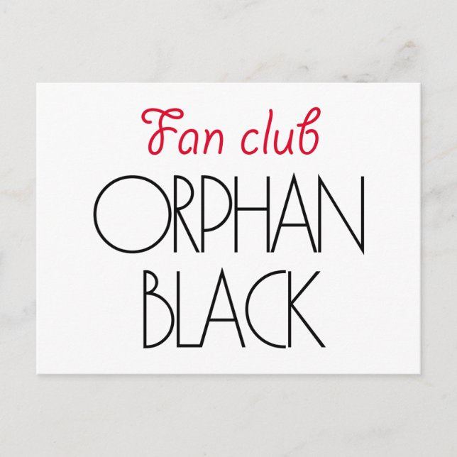Carte Postale Club de fan noir Orphan (Devant)