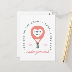 Carte Postale Club de padel filles esthétique rose
