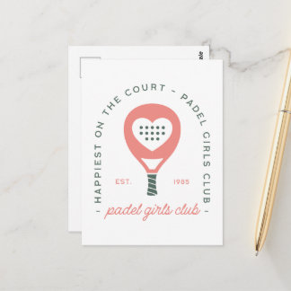 Carte Postale Club de padel filles esthétique rose